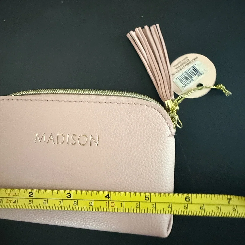 Madison Pink Faux Leather Wristlet Pouch Tassel Zipper Wallet NWT - Picture 6 of 7